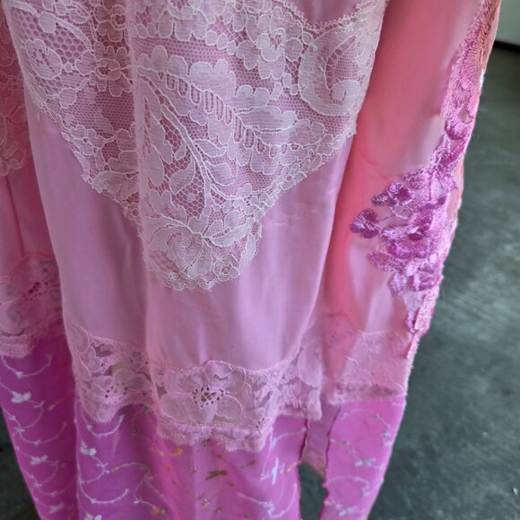 One-of-a-Kind Rose Garden Slip Dress - Vintage Lace & Embroidered Chiffon - Picture 10 of 11